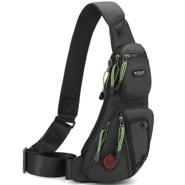Bandolera NICGID, mochila de hombro y pecho de nailon resistente al agua
