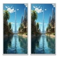 thumbnail image 2 of Designart "City of Heights Dubai II" Dubai Framed Wall Art Set Of 2 - Blue Cityscapes Gallery Wall Frame Set For Home Decor, 2 of 7