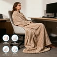 thumbnail image 6 of Heated Blanket Electric Blanket Throw 50''X60'' ,Soft Bubble Fleece Fast Heating Electric Blanket,Heating Blanket with 8 Heat Levels 1-12 Hours Auto-Off Overheat Protection, Machine washable，FCC Cert, 6 of 11