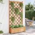 thumbnail image 1 of vidaXL Planter with Trellis Brown Solid Wood Fir, 1 of 5