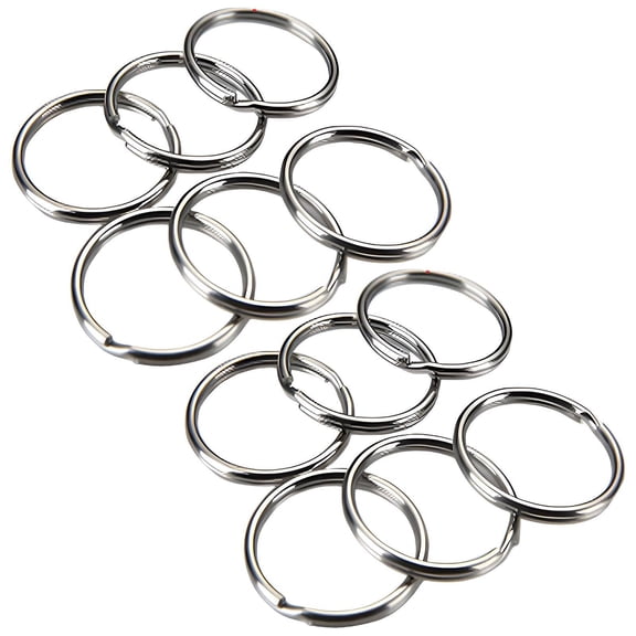 DESIGNICE 12Pcs Key Rings for Car Keys, 304 Stainless Steel Car Keychain, Car Keys Keychain, Corrosion-Resistant Key Labels, Silver