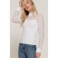 thumbnail image 3 of Long Slv Mesh Panel Detail Sweater Top, 3 of 5