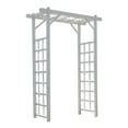 thumbnail image 1 of Dura-Trel Elmwood Arbor 57" x 85" PVC Outdoor Garden Arch Lattice Trellis, 1 of 2