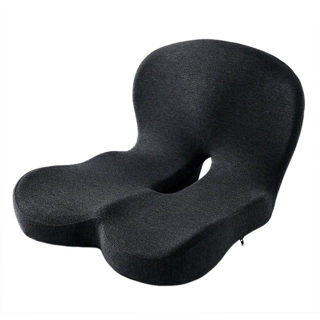 Memory Foam Seat & Back Cushion Combo, Ergonomic L-Shaped Integrated Seat Cushions, Sciatica & Back Pain Relief for Office Car Hom Use
