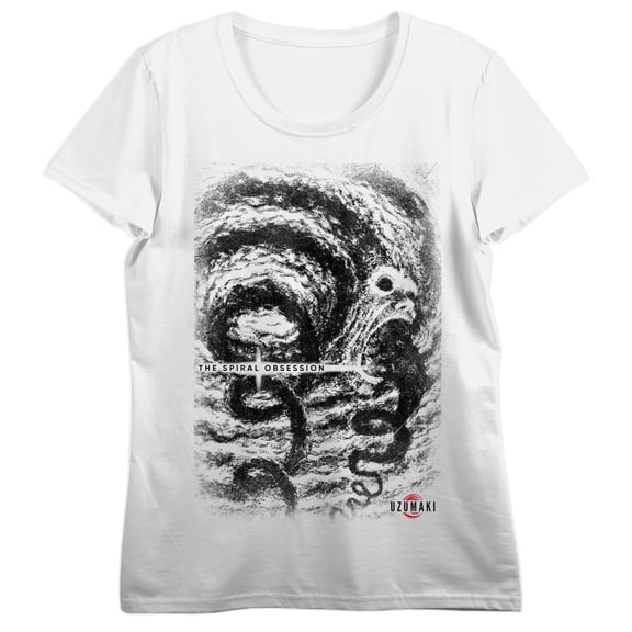 Junji Ito Uzumaki Spiraling Winds Women's White Crew Neck Short Sleeve T-shirt-Medium