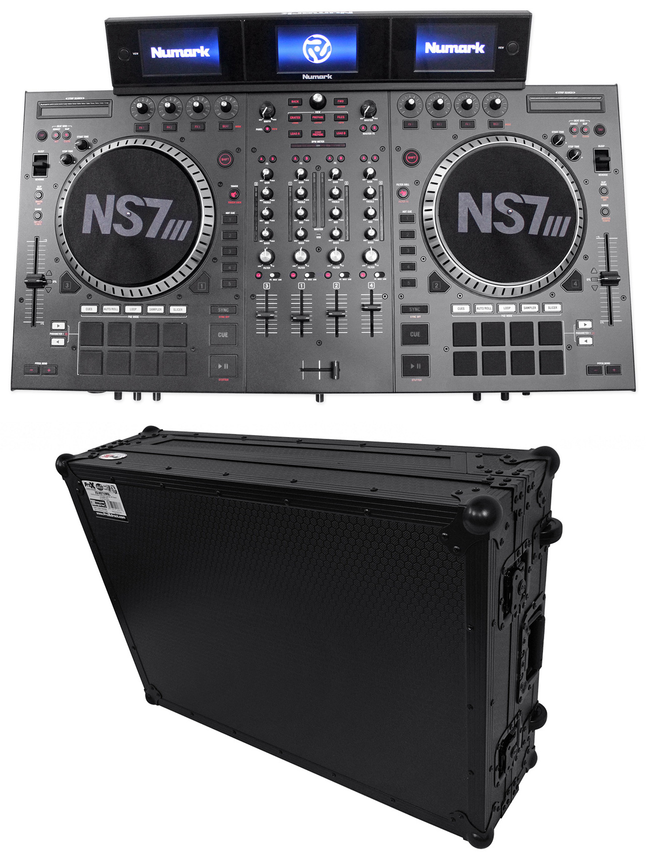 Numark NS7III Four Deck DJ Controller W/3 LCD'S+Serato DJ Software