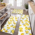thumbnail image 2 of Yellow Lemon Fruit Flowers White Pattern Kitchen Rugs Sets Of 3,Kitchen Runner Rugs Non Skid Washable,Decorative Kitchen Floor Mats for Kitchen,Sink,Laundry,17"x30"+ 17"x47" + 17"x59", 2 of 6