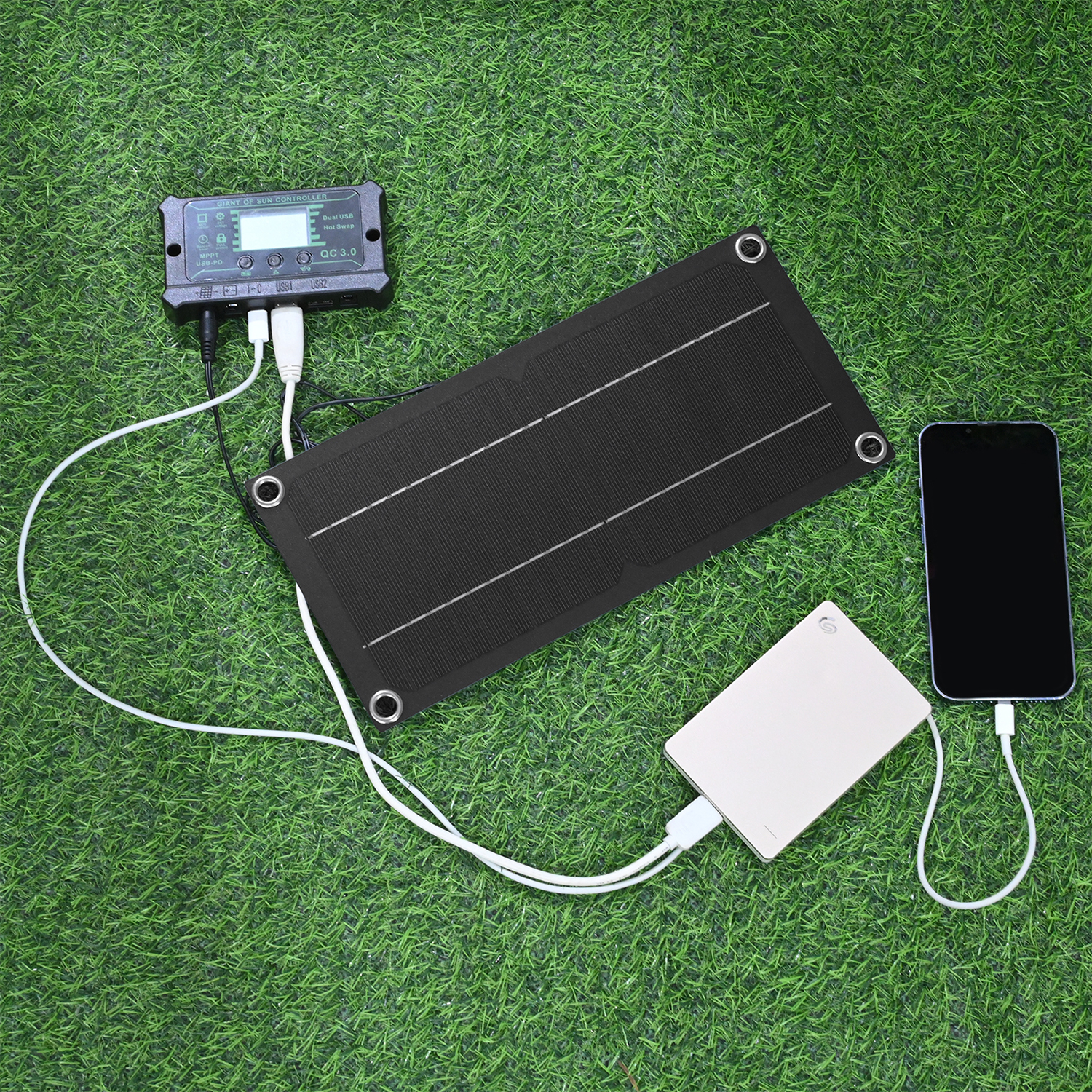 Natubeau 600WSolarPanelKit, Monocrystalline Silicon 100A Charge Controller Solar Panel Kit,Portable SolarPanelKit with Extension Cable Battery Clip for RV, Camping, OutdoorActivities