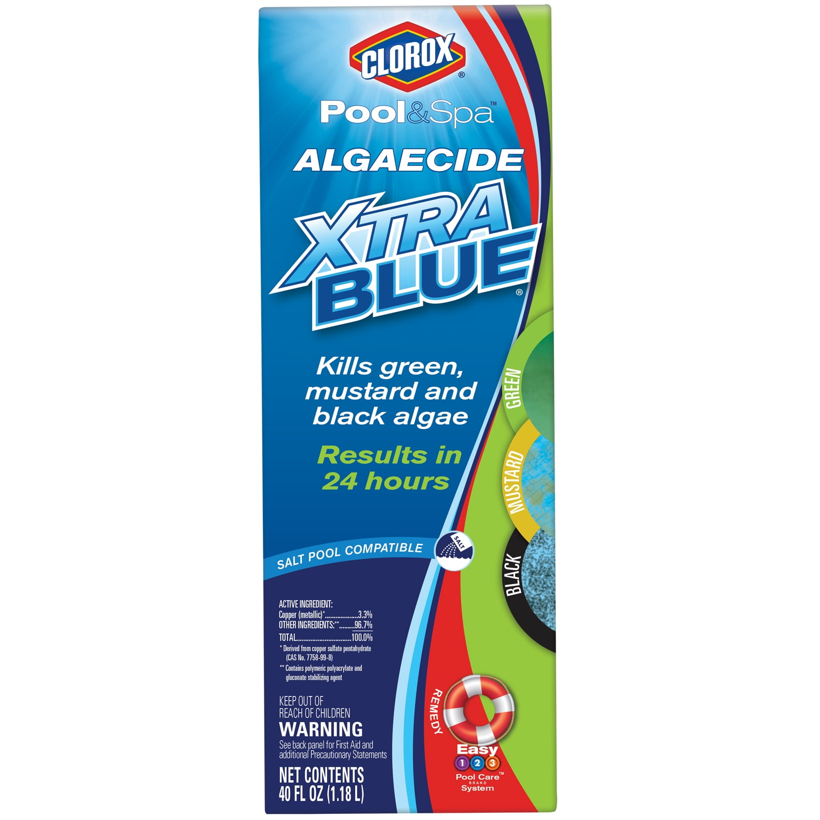 Clorox Pool&Spa Algaecide Xtra Blue, 40 oz