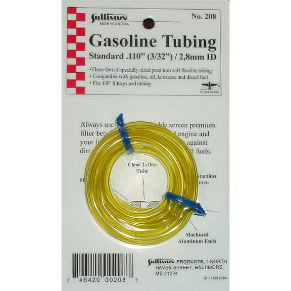 Sullivan Products Gas Tubing 3' Medium 3/32 Yellow SUL208 Airplane Fuel & Accessories