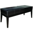 thumbnail image 1 of Banc de Rangement en Bois et Cuir de 45 Po de Long, Brun Foncé, 1 of 2