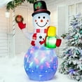 thumbnail image 5 of 5ft Christmas Inflatables Snowman Outdoor Yard Decor with Rotating LED Lights Christmas Blow Up Decoration Garden, 5 of 13