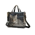 thumbnail image 2 of Cat Floor Sofar Corduroy Tote Bag Handbag Large Messenger Bag Shoulder Crossbody Zipper Bag Purse, 2 of 8
