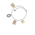 thumbnail image 2 of Delight Jewelry Goldtone Large October - Hot Pink Crystal Heart Multi-Colored Crystal Mom Charm Bracelet, 2 of 4