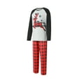 thumbnail image 4 of Matching Family Christmas Pajamas, Long Sleeve Letter Elk Raglan Tops + Plaid Pants Set Family Matching Pajamas Set, 4 of 10
