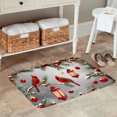 thumbnail image 2 of FJPT Non Slip Flannel Polyester Floor Mat With Christmas Cardinals And Lanterns Design For Bathroom Kitchen Bedroom Decor 31.5x19.7 inch, 2 of 5