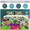 thumbnail image 5 of Invader Zim Characters 3 Pieces Bedding Sets Comfortable Soft Comforter Sets Decoration Bedroom Gifts With 1 Duvet Cover 2 Pillowcases, 5 of 7
