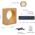 thumbnail image 6 of Digital Wooden LED Alarm Clock Made of Solidwood ,3 Alarm Settings, Temperature Detect for Bedroom, Bedside, Desk, Kids, 6 of 6
