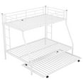 thumbnail image 4 of PORKISS Metal Twin Over Full Bunk Beds with Trundle Bed, Bunk Beds for Kids Teens Adults with Ladders, No Box Spring Needed, White, 4 of 7