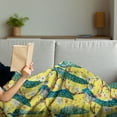 thumbnail image 3 of Colorful Soft Flannel Fleece Throw Blanket, Watercolor Style Peacocks and Long Tails on Flowered Branches, Cozy Plush for Indoor and Outdoor Use, 70" x 90", Pastel Yellow and Multicolor, by Ambesonne, 3 of 5