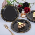thumbnail image 6 of 60PCS Black and Gold Plastic Plates, Heavy Duty Black and Gold Disposable Plates Premium 7.5 inch Black Dessert Cake Salad Appetizer Plates Hard Plastic Plates Disposable for Party, 6 of 17