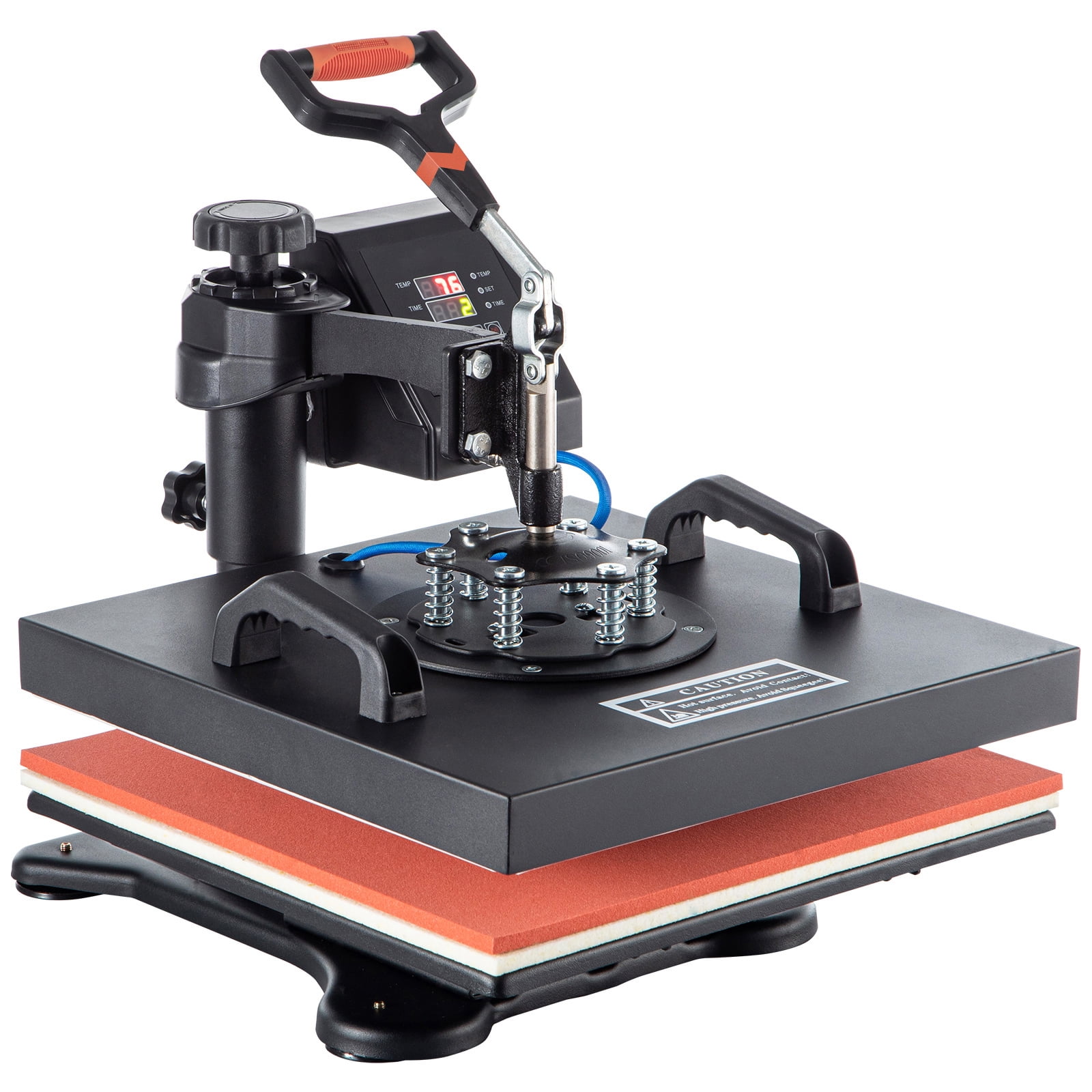SKYSHALO 5 in 1 Heat Press, 15x15 Inch Multifunctional Clamshell Printer, Digital Panel Heat Press Transfer Machine, 360° Swing Away Sublimation Machine for T-shirt Hat Cap Mug Plate Bag