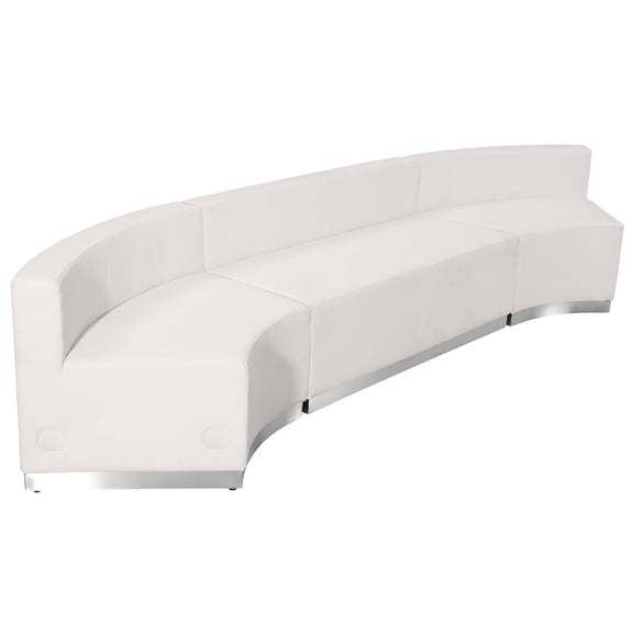 Emma   Oliver White LeatherSoft Reception Configuration, 3 Pieces