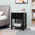 thumbnail image 2 of HOMCOM Nightstand, Accent End Side Table with Drawer and Storage Shelf, 2 of 10