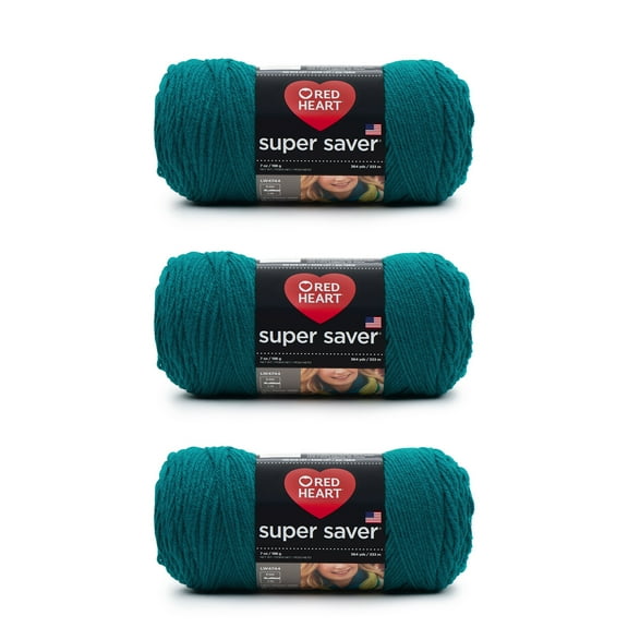 Red Heart Super Saver Yarn-Real Teal, Multipack Of 3