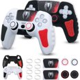 thumbnail image 1 of PS5 Controller Cover Case, Anti-Slip Silicone Cover Skin Compatible With PS5 Controller With Thumb Grip Caps, Joystick Protectors And Cover Wrap Sticker(2 Packs), 1 of 8