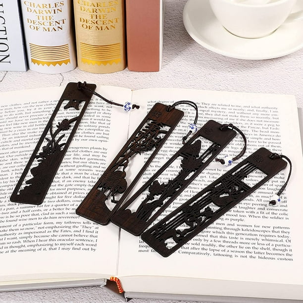 Cobee Marcapáginas De Madera Para Amantes De Los Libros, 2 Piezas, Marcapáginas De Madera Hecho A