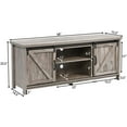 thumbnail image 7 of Farmhouse TV Stand With Sliding Barn Door, Wood Entertainment Center for TV up to 65", Rustic Gray, 7 of 7