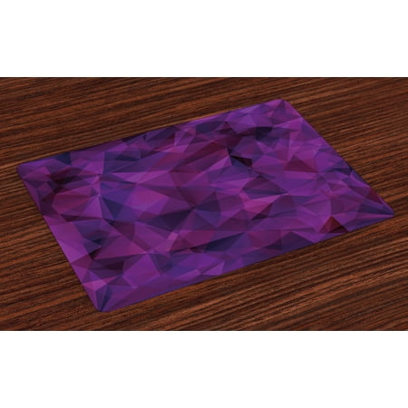Indigo Placemats Set of 4 Broken Glass Inspired Geometric ...