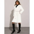 thumbnail image 4 of DARING DIVA Women's Warm Fluffy Faux Fur Coat with Belt S White, 4 of 6