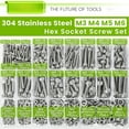 thumbnail image 4 of 1160Pcs M3/M4/M5/M6 Nuts and Bolts Assortment Kit,304 Stainless Steel Hex Socket Head Cap Metric Machine Screws with Lock Washers 8MM to 25MM, 4 of 7