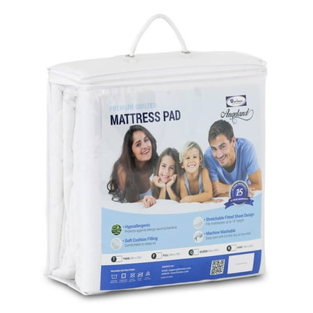 Furinno Angeland Quilted Mattress Pad, King, MPQ15208K