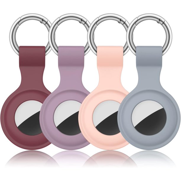 Paquete de 4 Fundas AirTag para Apple AirTag 2021, antipérdida para AirTags, Compatible con Llavero AirTag, antiarañazos para AirTags, Funda Protectora para Apple AirTags, Accesorios (4 Negro)