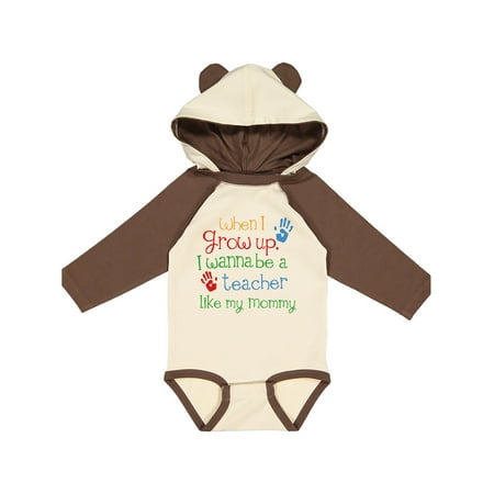 

Inktastic Teacher Like Mommy Gift Baby Boy or Baby Girl Long Sleeve Bodysuit