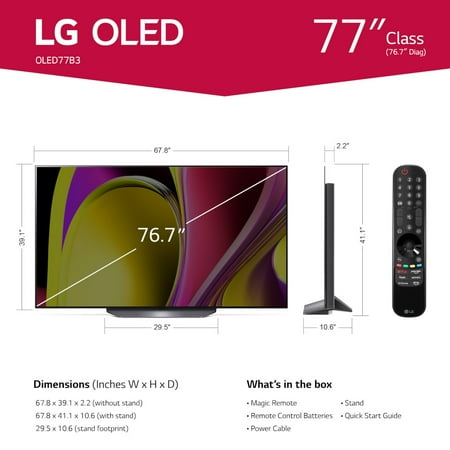 LG 77" Class 4K UHD OLED Web OS Smart TV with Dolby Vision B3 Series - OLED77B3PUA