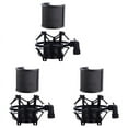 thumbnail image 1 of 3X Microphone Shock Mount with Microphone Filter Windscreen Suspension Shock Mount Holder Clip, 1 of 7