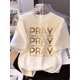 thumbnail image 2 of Summer women's front print short-sleeved T-shirt top comfortable breathable fabric casual sports style prayer, 2 of 7