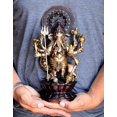 thumbnail image 3 of eSplanade - Ganesha Ganesh Ganapathi Heramba Ganapati Murti Idol Statue Sculpture | Pooja Idols - Home Decor | Brass  - 11.75" Inches - Golden-Brown, 3 of 5