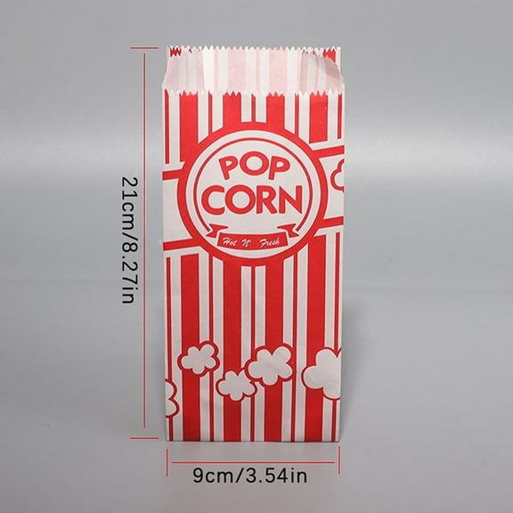 25Pcs Popcorn Packaging Bag Carnival Stripes Bags Holders Mini Food Containers
