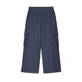 thumbnail image 6 of SAWOBUUN Kids Boys Girls Cargo Capri Pants School Uniform Elastic Waist Casual Straight Leg Cropped Trousers with Side Pockets, 6 of 7