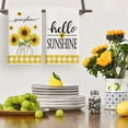 thumbnail image 3 of Sm:)e Sunflower Hello Sunshine Summer Kitchen Towels 18x26 Inch Set of 4 Yellow Buffalo Plaid, 3 of 7