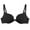Black, variant on qolati Push Up Bras for Women Front Closure Comfort No Underwire T-Shirt Bra Low Cut V-Neck Bralette Seamless Unpadded Nude Bra