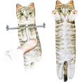 thumbnail image 1 of Cat Hand Towels for Bathroom,Funny Cat Kitchen Towels Decorative Hand Towel,Hang, 1 of 5