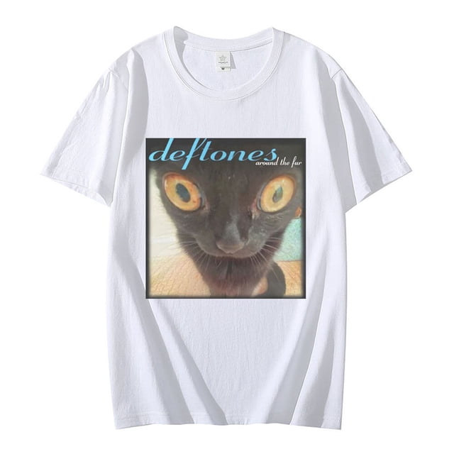 Camiseta de algodón para hombre y mujer, camisa informal de manga corta con diseño de gato y piel de Deftones, estilo Hip Hop, Harajuku, Verano xuanjing unisex