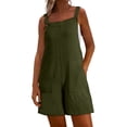 thumbnail image 3 of TAGOLD Womens Short Jumpsuit Solid Color Sleeveless Cropped Length Summer Casual Romper, 3 of 5