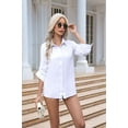 thumbnail image 5 of Womens Stretch Button Down Long Sleeve Shirt Soft Basic Wrinkle Free Work Business Formal Casual Blouse White S, 5 of 9